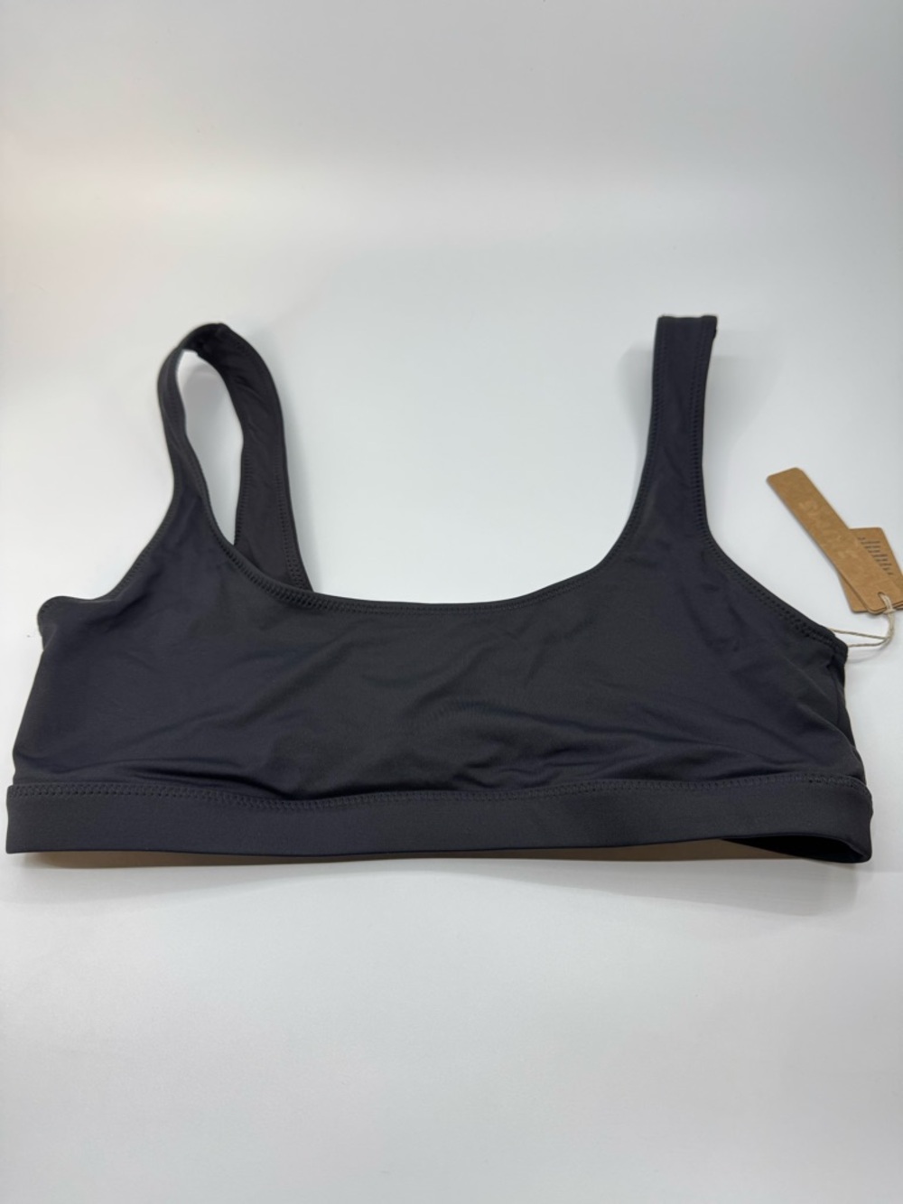 NWT SKIMS Recycled Signature Swim Tank Bikini Top Onyx Black Medium